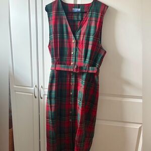 Pendleton Red and Green Plaid Midi Dress
